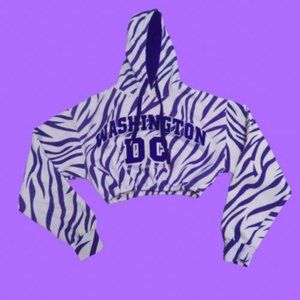 Cropped Zebra Print Washington DC Hoodie